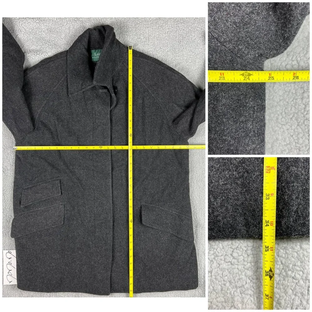 Vintage Lauren Ralph Lauren Wool Coat Womens 6 Grey Jacket LRL Made In USA - Picture 9 of 9